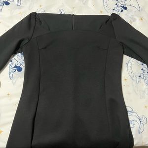 Off shoulder long sleeve black mini dress